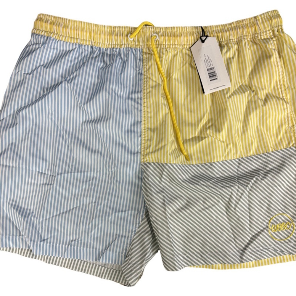 WeSC Men's 5" Zack Seersucker Swim Trunk, up to Size XXL NWTS